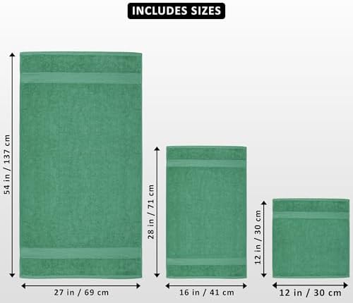 Utopia Towels 8 Piece Majestic Plush Luxury Towel Set, Cotton, Hunter Green - Image 2