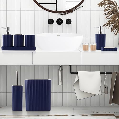 XLHOMO Bathroom Accessories Set - Gorgeous Blue Bathroom Set, 10PC - Image 2