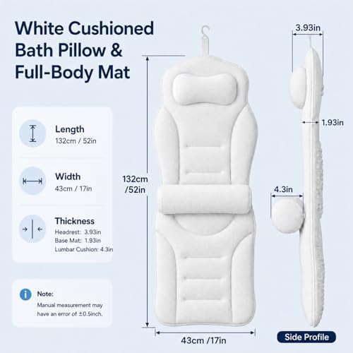 Full Body Bathtub Pillow with Lumbar Support, 5D Air Mesh Bathtub Cushion for Soaking Tub, 168 Suction Cups Full Bath Pillow for Post-Yoga Spa, Deep Relaxation & Romantic Baths - Image 7