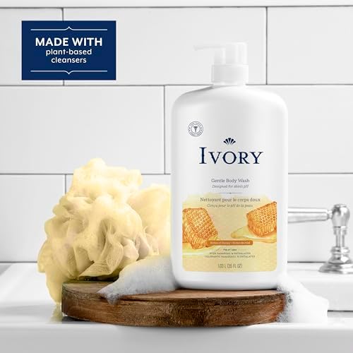 Ivory Body Wash Gentle, Free of dyes, parabens, and phthalates, Honey Scent, 35 oz (Pack of 4) - Image 5