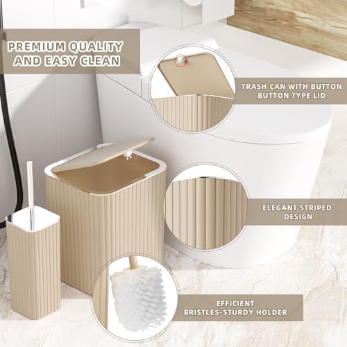XLHOMO Bathroom Accessories Set - Gorgeous 10PC Beige Bathroom Set - Image 7