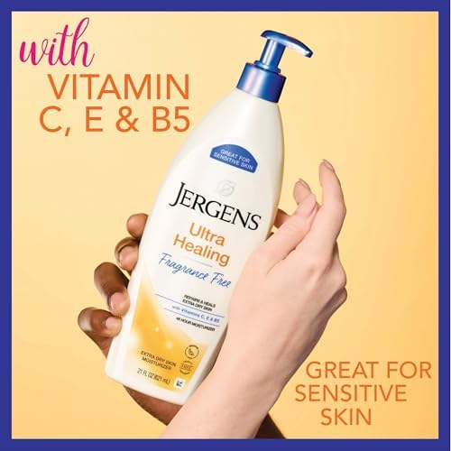 Jergens Ultra Healing Dry Skin Lotion, Hand and Body Moisturizer for Quick Absorption into Extra Dry Skin with Hydralucence Blend, Vitamins C, E and B5, White, 21 Fl Oz (Pack of 4) - Image 5