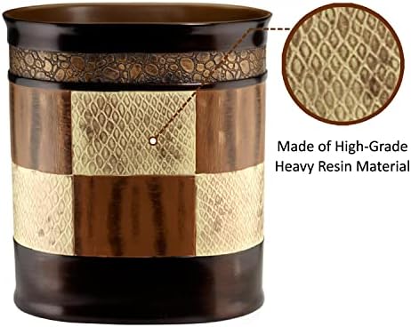 Zahari Home 2pc Zambia Animal Print Bath Accessories Set Waste Basket & Tissue Box Modern Classic Contemporary Decorative Beautiful Designs Bathroom Decor Set for Home Luxury Bath Set - Image 4