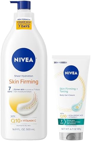 NIVEA Skin Firming Skin Care Set, Body Lotion and Gel Cream, 11.8 Fl Oz (Pack of 12) by Nivea