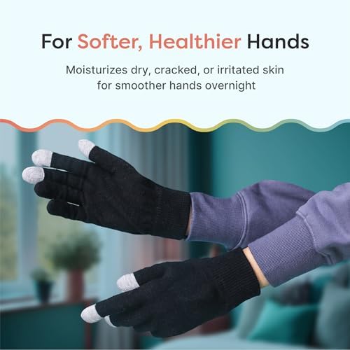 ZenToes Moisturizing Gloves for Dry Hands, Gel Lined, 1 Pair (Large) - Image 2