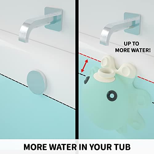 Bathtub Overflow Drain Cover Tub - tub Overflow Drain Cover, Soak Bath Overflow Drain Cover, Bathroom Spa Accessories, Adds Inches of Water for Deeper Bath (Silicone, Creamy-White) - Image 4