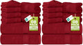 Utopia Towels 8 Piece Luxury Towel Set – Majestic Plush, Super Absorbent & Quicker-to-Dry, Thick 100% Ring Spun Cotton Towels for Bathroom, Spa & Hotel – 2 Bath, 2 Hand, 4 Washcloths,Red (Pack of 2) by UTOPIATOWELS