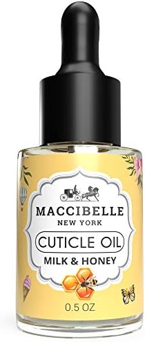 Cuticle Oil 0.5 oz - Heals Dry Cracked Cuticles (Milk and Honey, 0.5 Fl Oz) by Maccibelle