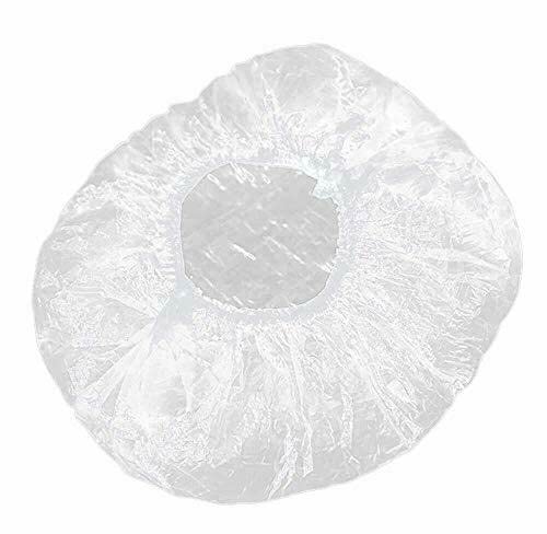 OMWAH 100 PCS Disposable Shower Caps Large Clear Waterproof Processing Conditioning Plastics Elastic Shower Cap For Kids, Girls, Travel, Spa, Hotel, and Home Use (100 PCS)