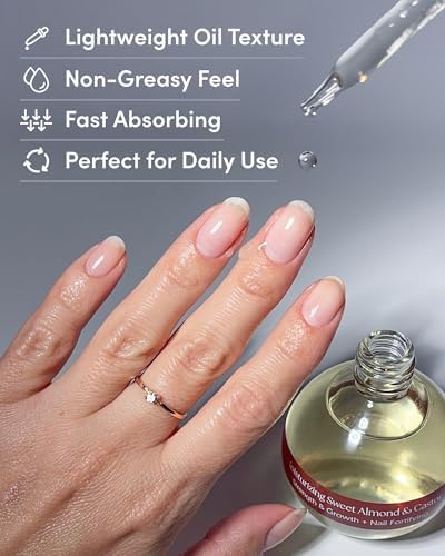 ella+mila Cuticle Oil for Nails - Sweet Almond & Castor, Vegan, 2.3 fl oz - Image 5