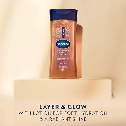 Vaseline Glazed and Glisten Sunlit Glow Body Gel Oil Shimmering 1ct, 6.8 Fl Oz (Pack of 6) - Image 4