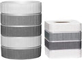 Zahari Home 2pc Modern Line Stylish Bath Accessories Set Waste Basket & Square Tissue Box Cover Classic Contemporary Decorative Beautiful Designs Gray Bathroom Decor Set for Home Modern Bath Set by ZahariHome