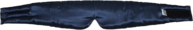 100% Mulberry Silk Eye Mask Blackout Sleeping Eye Cover for Night Sleep and Travel Nap,Soft Adjustable Eyeshade, Comfortable Blindfold for Women Men,Large Size, Black (Navy)