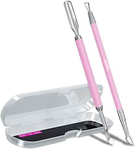 2PCS Mauve/Pink Purple Cuticle Pusher Tool and Scraper Nail Pusher by GA%26EN
