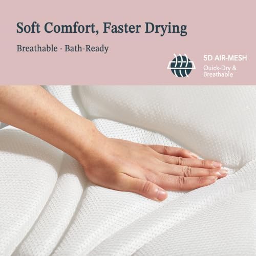 Bath Pillow for Tub 5D Air Mesh with 72 Silicone Suction Cups White - Image 2