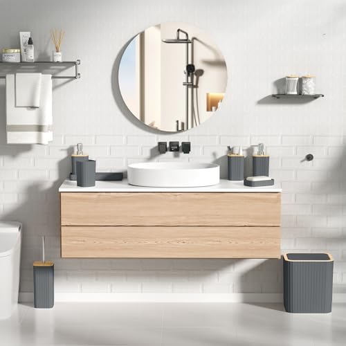 XLHOMO Bathroom Accessories Set - 10PC Elegant Grey Bathroom Set - Image 2