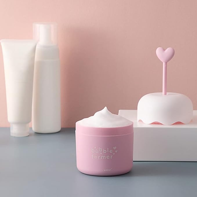 Face Wash Foam Maker, Facial Cleanser Foam Cup Froth Whip Bubble Maker Skin Care Face Wash Foamer, Deep Skincare Cleaner Tools, for Home Travel(COLOR:pink)