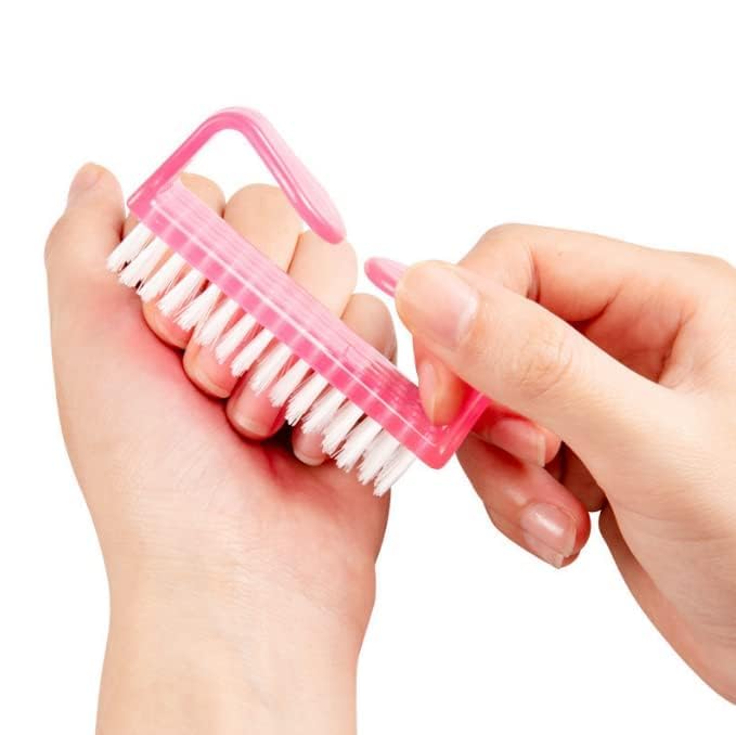 3Pcs Different Kinds of Fingernail brush with Plastic Handle Nail brush for cleaning Fingernails - Easy to use Nail Scrub brush - Nail Cleaner Nail brushes for Hands Feet(transparency)