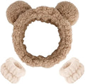 AHONEY Spa Bear Ears Headband Face Wash Headband and Wristband Set Skincare by Ahoney