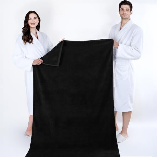 Cotton Paradise 100% Cotton Turkish Towel Set, Soft Absorbent Quick Dry, 2 Piece 35x70 Bath Sheet Set, Coal Black - Image 5