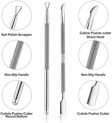 YINYIN Cuticle Trimmer with Pusher and Cutter,Silver - Image 3