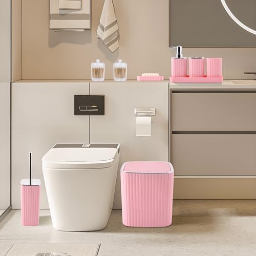 XLHOMO Bathroom Set - 10PC Gorgeous Pink Bathroom Accessories Set - Image 6