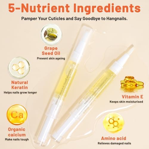 Meschett 2PCS Cuticle Oil Pens for Nail Care,Cuticle Revitalizer Oil Pen with Soft Brush,Cuticle Oil to Prevent Nail Cracking and Dry (Pineapple & Lemon Flavor) - Image 3