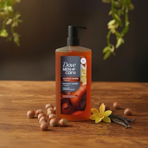 Dove Men Moisturizing Body Wash, Bourbon Vanilla + Hazelnut, 26 oz - Image 2