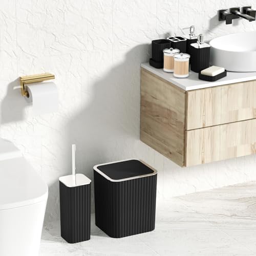 XLHOMO Bathroom Accessories Set - 10PC Gorgeous Black Bathroom Set - Image 5