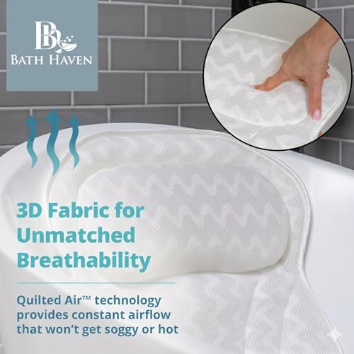 Bathtub Pillow with Neck & Back Support, Soft 3D Mesh Bath Cushion - Image 5