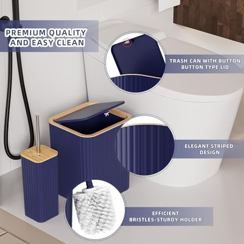 XLHOMO Bathroom Set - 25PC Blue Bathroom Set with Shower Curtain and Rugs - Image 7