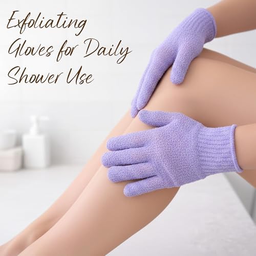 12 Pcs Exfoliating Gloves for Shower, Body Scrub Gloves, 6 Pairs, Nylon - Image 4