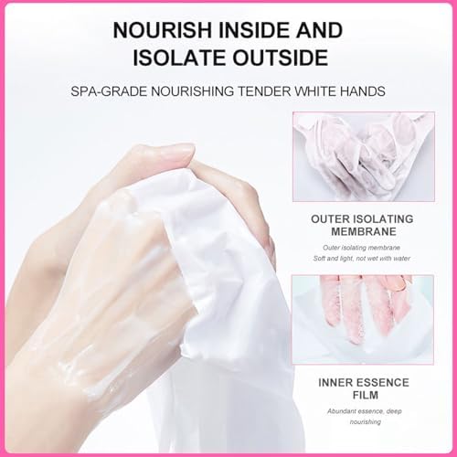 5Packs Hand Mask with Niacinamide, Deep Hydration Hand for Dry Cracked Skin, Nourishing Care with Shea Butter & Vitamin E, SPA at Home, 6.3oz - Image 3