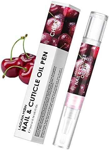 Lagunamoon Cherry Cuticle Oil Pen for Nail Care, 5ml Nail Oil Pen with Natural Ingredients to Moisturize and Nourish Dry Nails and Cuticles, Cuticle Oil to Prevent Nail Cracking and Hangnails by LagunaMoon