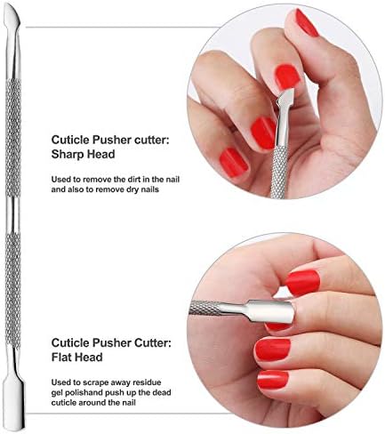 YINYIN Cuticle Trimmer with Pusher and Cutter,Silver - Image 5