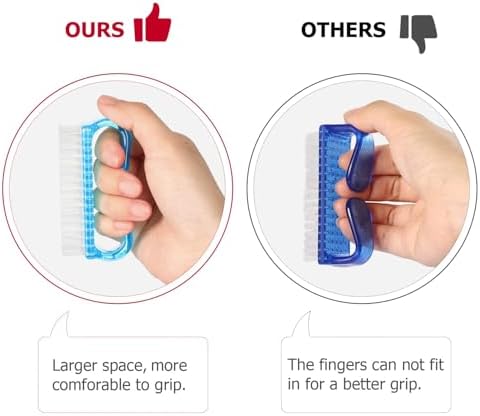 Larbois Handle Grip Nail Brush, Hand Fingernail Brush Cleaner Scrubbing Kit Pedicure for Toes and Nails Men Women (4 Pack) (Color-7) - Image 3