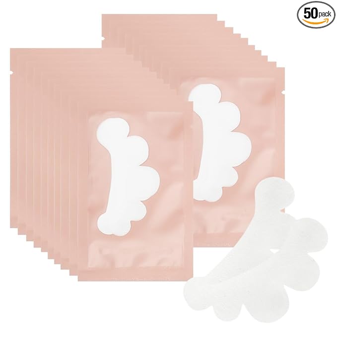 100 Pairs Eye Under Gel Pads Eyelash Extensions Patches,Lash Extension Lint Free Under Hydrogel Eye Mask Pads Beauty Tools (Pink)