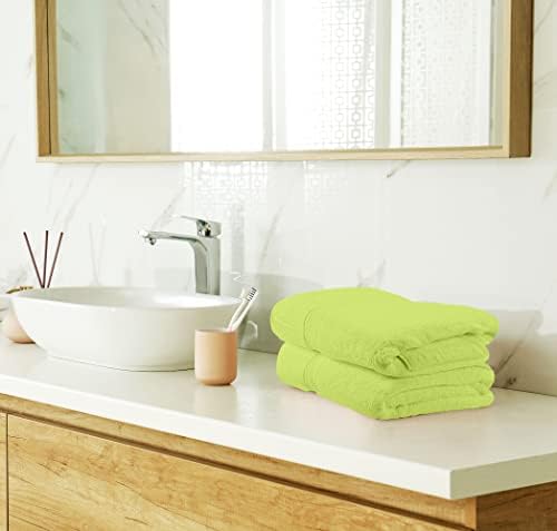 Utopia Towels 8 Piece Luxury Towel Set – Majestic Plush, Super Absorbent & Quicker-to-Dry, Thick 100% Ring Spun Cotton Towels for Bathroom, Spa & Hotel – 2 Bath, 2 Hand, 4 Washcloths, Neon Green - Image 6