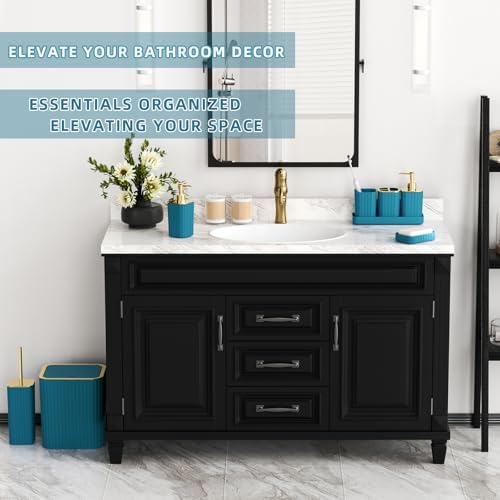 XLHOMO Bathroom Accessories Set - 10PC Gorgeous Teal Bathroom Set - Image 6