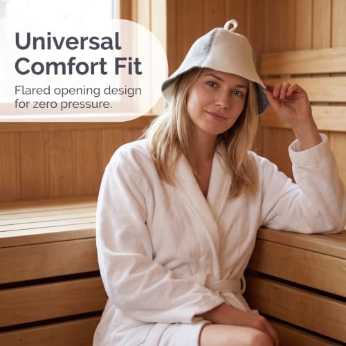 2 Pack Wool Sauna Hat Ukrainian Banya Cap for Men Women Bath House - Image 3