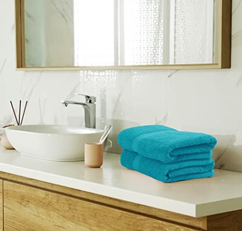 Utopia Towels 8 Piece Majestic Plush Luxury Towel Set, Cotton, Teal - Image 6