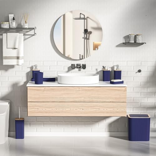 XLHOMO Bathroom Accessories Set - 10PC Elegant Blue Bathroom Set - Image 5
