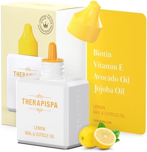 THERAPISPA Nail & Cuticle Oil with Avocado, Jojoba, Biotin & Vitamin E – Nail Growth Oil for Strengthening, Hydrating & Reviving Peeling Nails (Lemon, 2.0 fl oz) by THERAPISPA