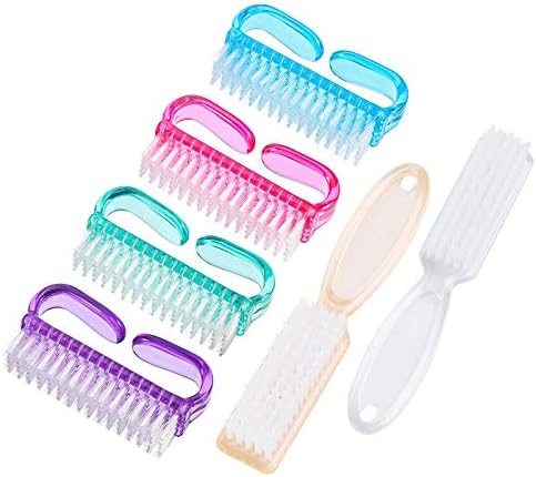 Handle Grip Nail Brush, Hand Fingernail Scrub Cleaning Brushes for Toes and Nails Cleaner, Pedicure Scrubbing tool kit for Men and Women 6 Pack (Multicolor) by MODENGKONGJIAN
