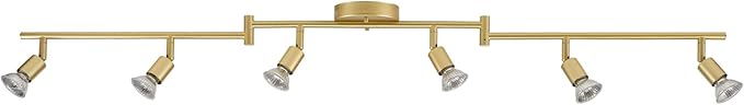 Globe Electric 57505 Payton 6-Light Foldable Track Lighting, Painted Brass