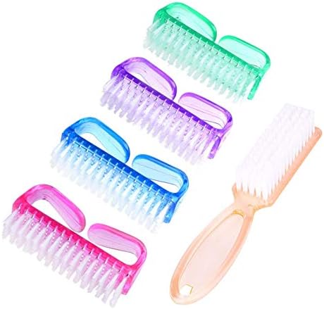 Handle Grip Nail Brush, Hand Fingernail Scrub Cleaning Brushes for Toes and Nails Cleaner, Pedicure Scrubbing tool kit for Men and Women 5 Pack (Multicolor) by MODENGKONGJIAN
