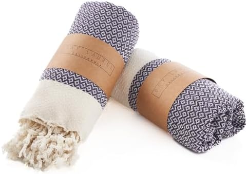 BAY LAUREL Turkish Hand Towel – Pack of 2 | Soft & Absorbent Decorative Towels for Bathroom, Hand, Face, Hair, Gym, Yoga, SPA, Kitchen & Tea | Boho Decor (Purple, Diamond 15x26 Inches (Set of 2) by BayLaurel