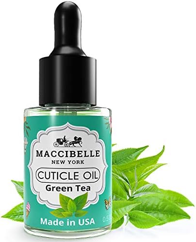 Cuticle Oil 0.5 oz - Heals Dry Cracked Cuticles (Green Tea, 0.5 Fl Oz) by Maccibelle