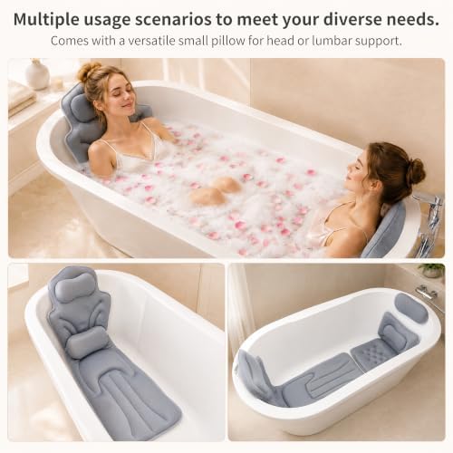 58"x18" Full Body Bath Pillow for Two, Luxury Bath Cushion for Tub - Image 4