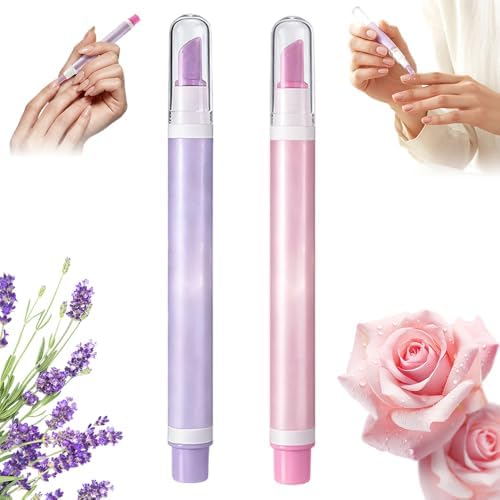 2-in-1 Cuticle Oil Pusher Pen, 2026 New Ceramic Cuticle Tool, Portable Lavender Scented Cuticle Pen for Manicure, Hydrating Nail Care Pen for Salon, Nail Repair Pen for Women (Purple+Pink) by cyaneagle